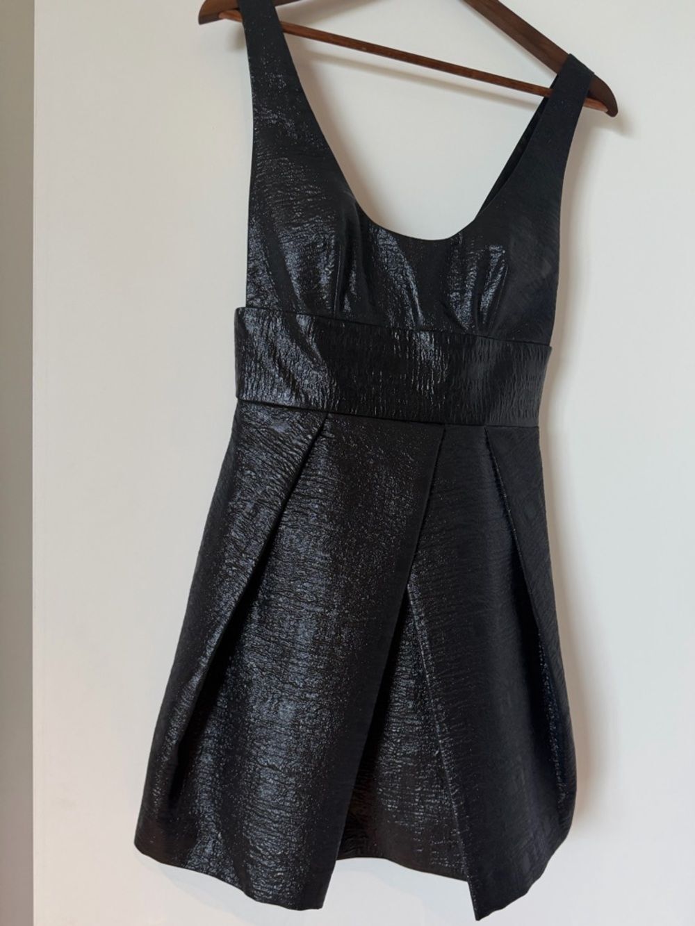 Milly Black Textured Sleeveless Fit & Flare Dress